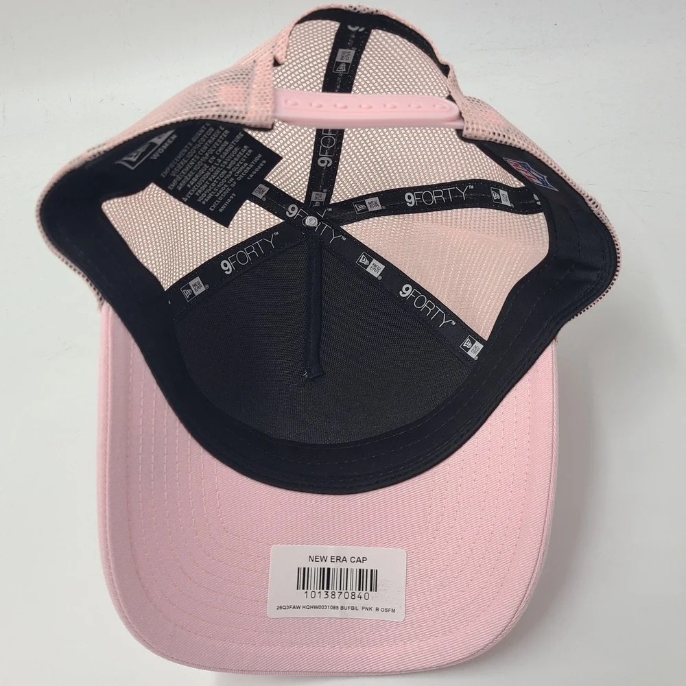 Women Buffalo Bills Hat Snapback Trucker Mesh New Era 9Forty Pink White M-Crown
